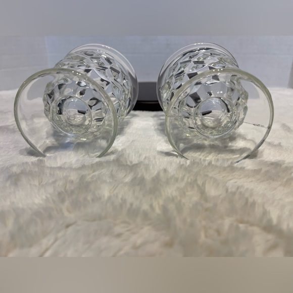 2~Vintage Indiana Glass Colony Whitehall clear cubist footed water tumblers - Picture 3 of 4